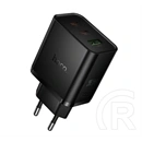 Hoco n75 hálózati töltő usb+2 type-c aljzat (65w, pd gyorstöltő 3.0) fekete