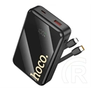 Hoco q37a vésztöltő usb+type-c aljzat (20000mah, 22.5w, pd gyorstöltő + fix type-c/lightning kábel) fekete