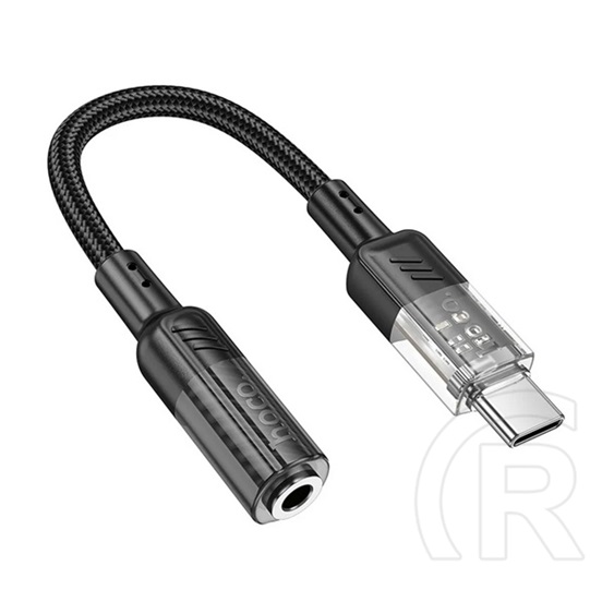 Hoco spirit audió adapter kábel (3.5mm jack aljzat - type-c, 15cm, dac) fekete