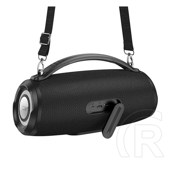 Hoco surge bluetooth hordozható hangszóró (v5.3, 4500mah belső akku, usb, aux kimenet, led jelzés + vállpánt) fekete