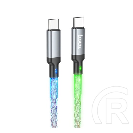 Hoco u112 adatkábel (type-c - type-c, 60w, gyorstöltő, led fény, 100cm) fekete