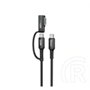 Hoco u142 töltőkábel 2in1 (type-c - type-c/magsafe 3, 240w, pd gyorstöltő, 180cm) fekete