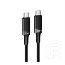Hoco u153 adatkábel (type-c - type-c, 100w, pd gyorstöltő 3.0, cipőfűző, 120cm) fekete
