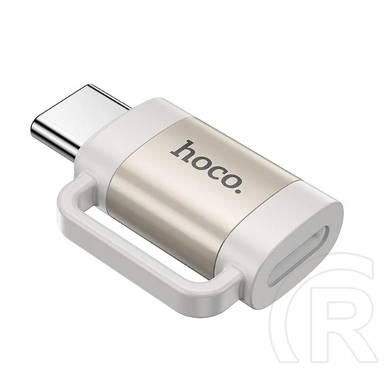 Hoco ua31e adapter (lightning aljzat - type-c, adatátvitel és töltés, otg) világosszürke