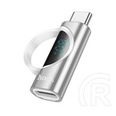 Hoco ua32a adapter (lightning aljzat - type-c, adatátvitel és töltés, led kijelző) ezüst