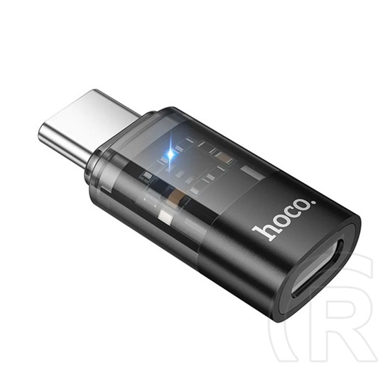 Hoco ua36d adapter (lightning aljzat - type-c, adatátvitel és töltés, otg) fekete