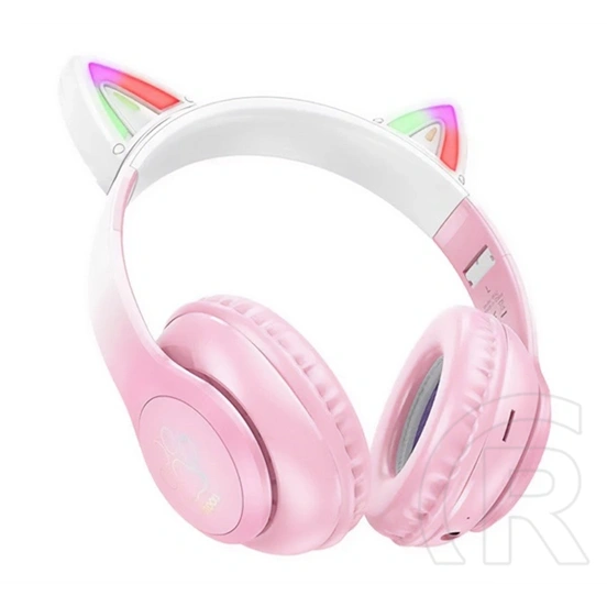 Hoco w42 bluetooth fejhallgató sztereo (v5.3, tf kártyaolvasó, 3.5mm jack aljzat, gyerek méret) rózsaszín