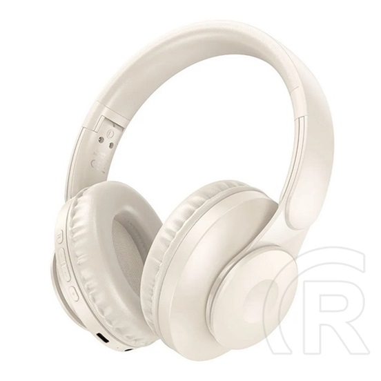 Hoco w45 bluetooth fejhallgató sztereo (v5.3, mikrofon, kártyaolvasó, összehajtható, 3.5mm jack aljzat) fehér