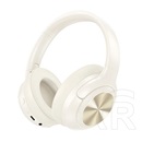 Hoco w54 bluetooth fejhallgató sztereo (v5.4, aktív zajszűrő, 3.5mm jack aljzat) krém