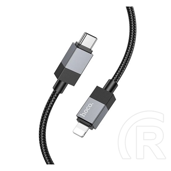 Hoco x110 adatkábel (type-c - lightning, 27w, pd gyorstöltő, cipőfűző, 100cm) fekete