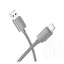 Hoco x113 adatkábel (usb - type-c, 15w, gyorstöltő, cipőfűző, 100cm) világosszürke