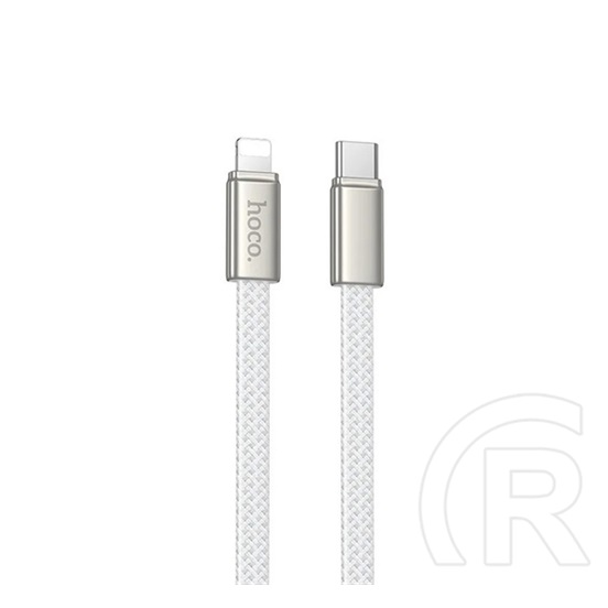 Hoco x125 adatkábel (type-c - type-c, 60w, lapos kábel, cipőfűző, 100cm) fehér