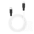 Hoco  X21 adat- és töltőkábel (USB-C dugó / Lightning 8 pin dugó, 3A, 20W, fehér)