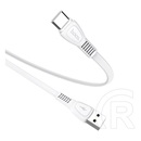 Hoco X40 USB adat- és töltőkábel (A dugó / C dugó, 1 m, lapos, fehér)