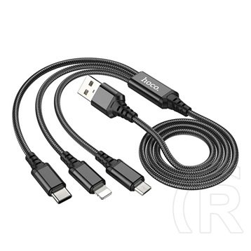 Hoco x76 töltőkábel 3in1 (usb - lightning/microusb/type-c, 2a, 100cm) fekete