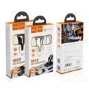 Hoco  z31 autós töltő 2 usb aljzat (5v / 3400ma, 18w, gyorstöltés támogatás, qc 3.0 + lightning 8pin kábel) fehér