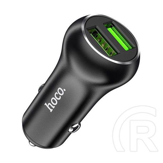 Hoco z37 autós töltő 2 usb aljzat (5v / 3000ma, 36w, gyorstöltés támogatás, qc 3.0) fekete