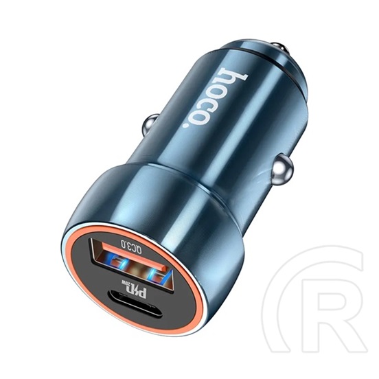 Hoco z46a autós töltő usb / type-c  (5v / 3a, 20w, pd gyorstöltés támogatás, qc 3.0) kék