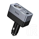 Hoco z65a szivargyújtó adapter (elosztó, szivargyújtó+usb+2 type-c aljzat, 165w, pd gyorstöltés 3.0) fekete