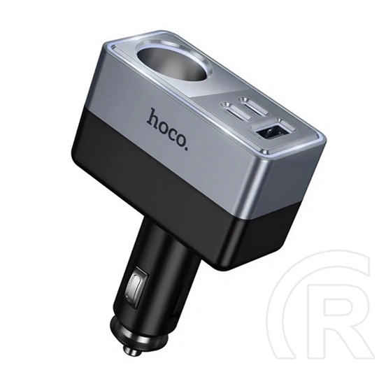 Hoco z65a szivargyújtó adapter (elosztó, szivargyújtó+usb+2 type-c aljzat, 165w, pd gyorstöltés 3.0) fekete