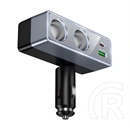 Hoco z65b szivargyújtó adapter (elosztó, 2 szivargyújtó+usb+type-c aljzat, 240w, pd gyorstöltés 3.0) fekete