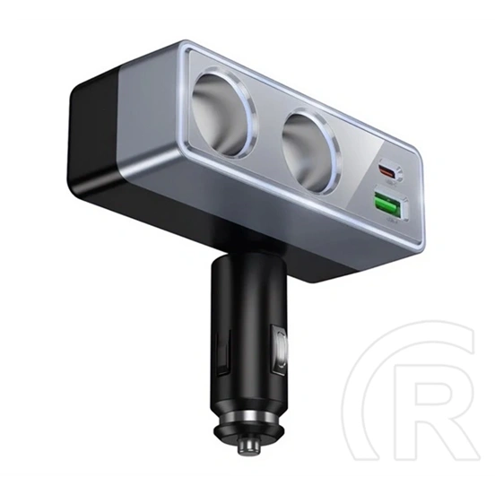 Hoco z65b szivargyújtó adapter (elosztó, 2 szivargyújtó+usb+type-c aljzat, 240w, pd gyorstöltés 3.0) fekete