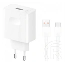 Honor supercharger hálózati töltő usb aljzat (80w, gyorstöltő + type-c kábel) fehér