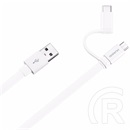 Huawei AP55S USB 2.0 kábel (A dugó / micro-B dugó + C dugó, 1,5 m, fehér)