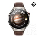 Huawei Watch 4 Pro okosóra (titánium szürke-barna bőrszíjjal)