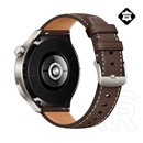 Huawei Watch 4 Pro okosóra (titánium szürke-barna bőrszíjjal)