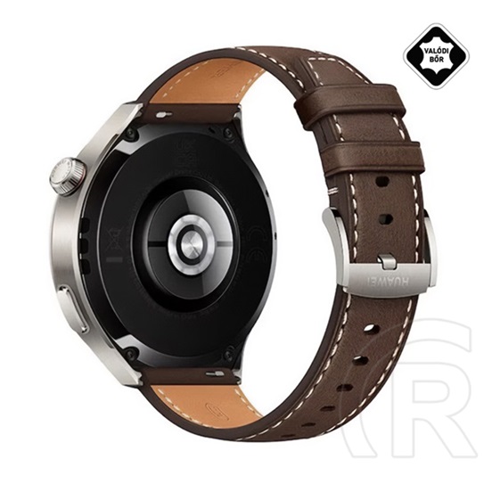 Huawei Watch 4 Pro okosóra (titánium szürke-barna bőrszíjjal)