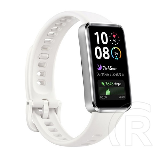 Huawei band 10 okoskarkötő (alumínium keret, aktivitásmérő, pulzusmérő, hívásjelzés, vízálló, szilikon szíj) fehér