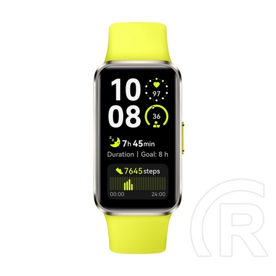 Huawei band 10 okoskarkötő (alumínium keret, aktivitásmérő, pulzusmérő, hívásjelzés, vízálló, szilikon szíj) világoszöld