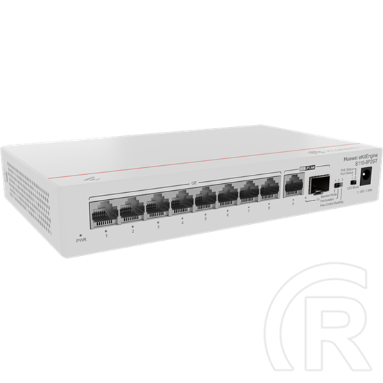 Huawei eKit S110-8P2ST 8 portos Gigabit asztali switch (PoE 124W, 1x 1Gb SFP uplink, nem menedzselhető)