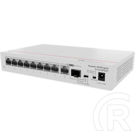 Huawei eKit S110-8P2ST 8 portos Gigabit asztali switch (PoE 124W, 1x 1Gb SFP uplink, nem menedzselhető)