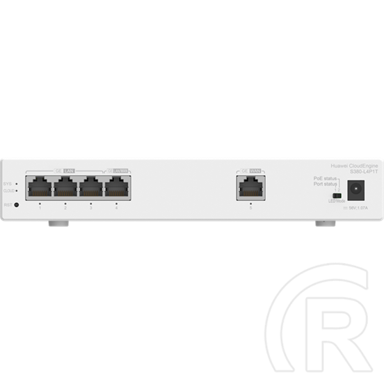 Huawei eKit S380-L4P1T 5-portos 1Gb switch (1x WAN, 4x LAN PoE+ 50W, asztali)