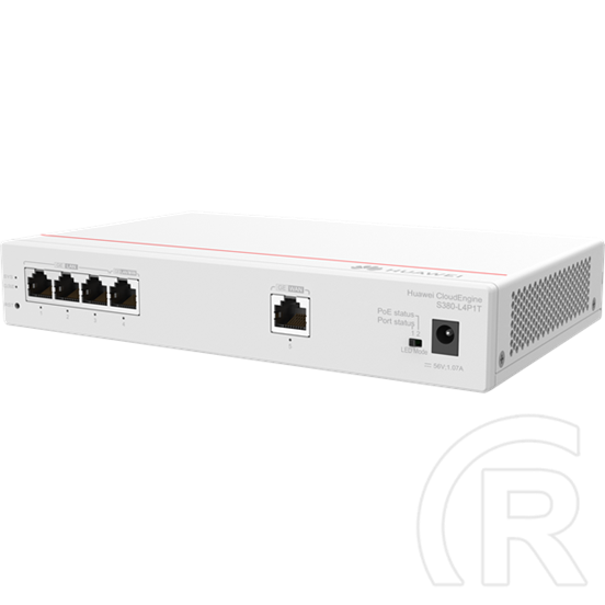 Huawei eKit S380-L4P1T 5-portos 1Gb switch (1x WAN, 4x LAN PoE+ 50W, asztali)