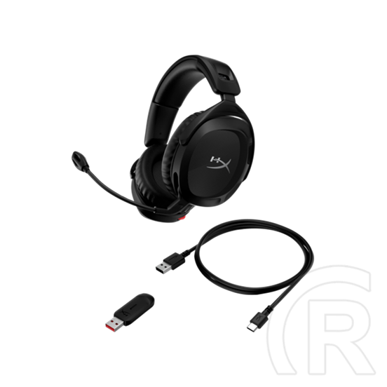 HyperX Cloud Stinger 2 Core vezeték nélküli gaming fejhallgató (2,4 GHz, USB-adapter, mikrofon, 20 óra, fekete)