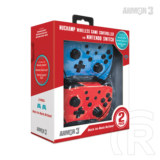 Hyperkin Armor3 Nuchamp vezeték nélküli kontroller (Nintendo Switch, kék, piros, 2 db)