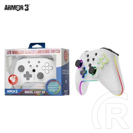 Hyperkin Armor3 Nurival stick kontroller (vezeték nélküli, Hall-effect, Nintendo Switch/OLED kompatibilis, fehér)