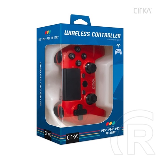 Hyperkin Cirka Nuforce vezeték nélküli kontroller (PS4, PC, Mac kompatibilis, piros)