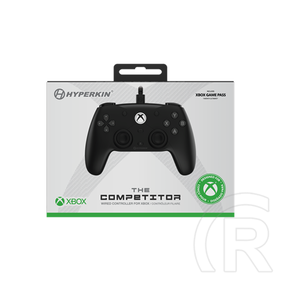 Hyperkin Competitor vezetékes kontroller (Xbox Series, Xbox One, Windows 11/10 kompatibilis, licencelt, fekete)