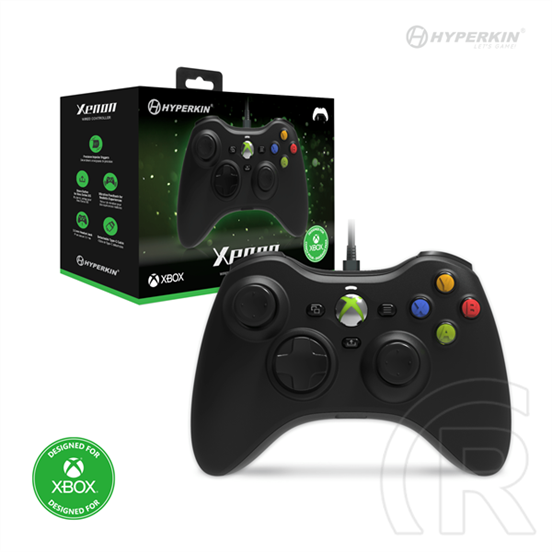 Hyperkin Xenon vezetékes Xbox kontroller (licencelt, Xbox Series/Xbox One, Windows 11/10 kompatibilis, fekete)