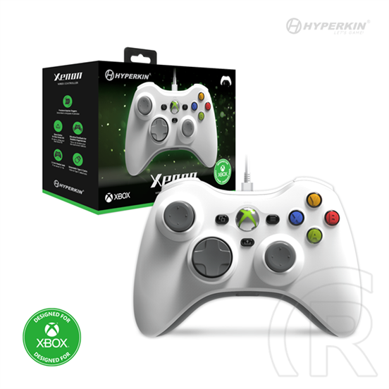 Hyperkin Xenon vezetékes kontroller (licencelt, Xbox Series X/S, Xbox One, Windows 10/11, fehér)