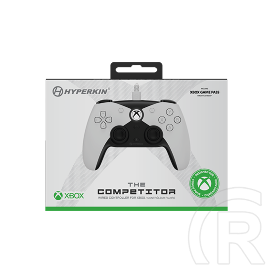 Hyperkin vezetékes kontroller (licencelt, kompatibilis Xbox Series X/S, Xbox One, Windows 11/10, fehér)
