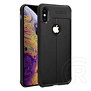 IMAK VEGA Apple iPhone XS Max 6.5 szilikon telefonvédő (közepesen ütésálló, varrás minta, logó kivágás) fekete