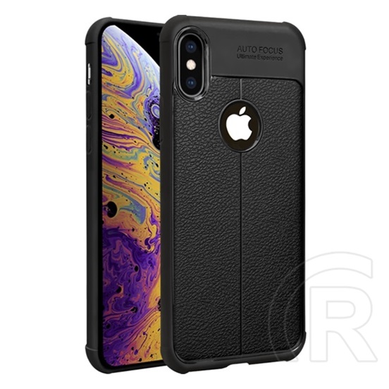 IMAK VEGA Apple iPhone XS Max 6.5 szilikon telefonvédő (közepesen ütésálló, varrás minta, logó kivágás) fekete
