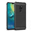 IMAK VEGA Huawei Mate 20 szilikon telefonvédő (közepesen ütésálló, szálcsiszolt, karbon minta) fekete