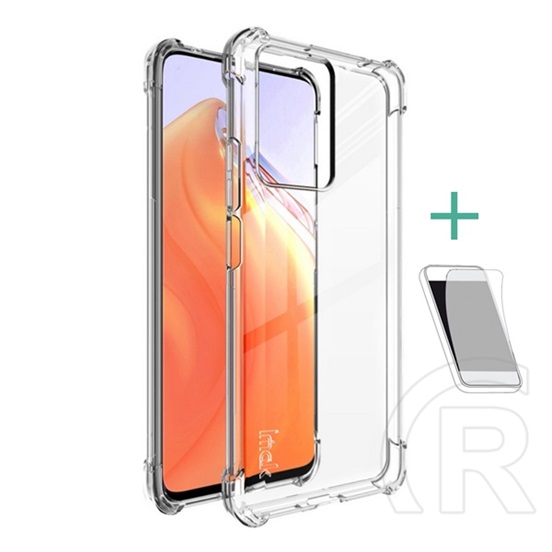 IMAK Xiaomi 11T Pro szilikon telefonvédő (közepesen ütésálló, légpárnás sarok + képernyővédő fólia) átlátszó
