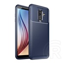 IPAKY Samsung Galaxy A6+ (2018) SM-A605F szilikon telefonvédő (karbon minta) kék